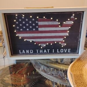 USA Flag Light-Up Wall Art
